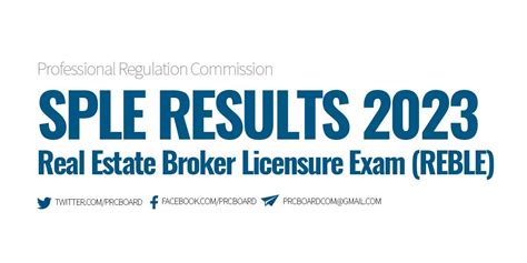 REBLE RESULTS APRIL 2023: Real Estate Broker Licensure Exam  .